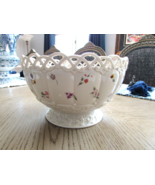 Lenox Posy Baskets Centerpiece Bowl Lattice Rim Florals 10&quot; Short Footed - $59.35