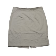 Sky Plus Skirt Womens 1X Beige Plain Flat Front Back Slit Pull On Pencil Cut - £23.72 GBP