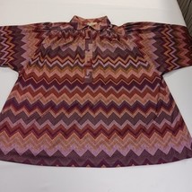 Vintage Shaker Sport Women's 3/4 Sleeve Geometric Collared Blouse Chest 52" image 13