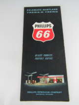 60&#39;s Pillips 66 Road Map Delaware Maryland W Virginia Service Station Gas &amp; Oil - £10.48 GBP