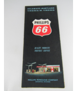 60&#39;s  Pillips 66 Road Map DELAWARE MARYLAND W VIRGINIA Service Station G... - $13.89