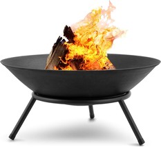 Fire Pit By Amagabeli Outdoor Wood Burning 22.6In Firepit Firebowl Fireplace - £57.52 GBP
