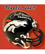 TERRELL DAVIS AUTOGRAPHED SIGNED DENVER BRONCOS MINI HELMET wAP/COA - $128.69