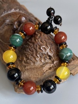 Chakra Natural Gemstone Beads Agate Elastic Yoga Reiki Pray Adjustable Bracelet - £90.11 GBP
