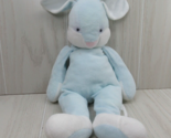 Vintage Blue White Bunny Rabbit Baby plush rattle USED FLAWS READ - $51.97