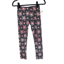 Mudd Girls Leggings Soft Star Print Black Pink 12 - £4.00 GBP