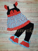 NEW Dr Seuss Cat in the Hat Ruffle Tunic Dress Girls Boutique Outfit Set  - $5.99+