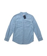 Levis Red Tab Mens Light Blue Wash Standard Fit Western Chambray Shirt - $42.75