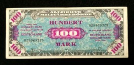 1944 WWII Germany Allied Occupation Military Currency 100 Mark Banknote - S325 - £43.24 GBP