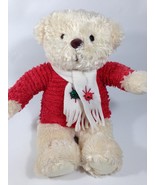 Hallmark JINGLE BEAR Plush Cream Holiday Teddy Stuffed Red Sweater Bells... - £19.91 GBP