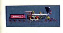 The Missouri 1861 Historic Locomotives Color Etch Print by Kern - $24.72