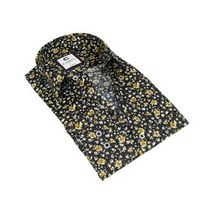 Men's Shirt By CASILA Turkey Cotton Blend Long Sleeves 501570-03 Black Floral image 5