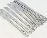 Rogers Spring Flower Floral Mist Dinner Knives Int Silver Stainless Lot ... - $14.69
