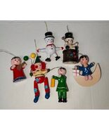 (6) Vintage Russ 3-4&quot; Clown Snowman Taiwan Christmas Ornaments - $51.83 CAD