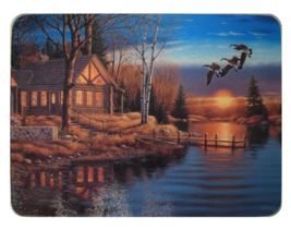Rivers Edge Goose Rest Stop Tempered Glass Cutting Board Cabin Lodge Kit... - $28.97