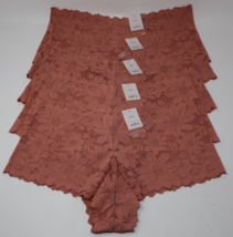 Women&#39;s Floral Print Lace Cheeky Underwear Rose Pink - Auden Lot of 5 NEW - $19.79