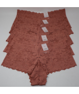 Women&#39;s Floral Print Lace Cheeky Underwear Rose Pink - Auden Lot of 5 NEW - $19.79
