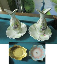 LOT 2 LUSTERWARE VASES Floral and 4 Dishes [81c] - $45.07