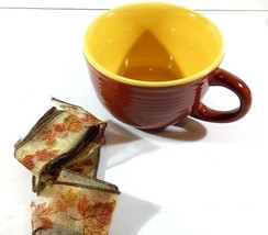 One Kathy Ireland Home China A CAFE BOWL MUG Orange w Yellow Interior + ... - €1,63 EUR