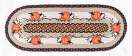 Earth Rugs OP-222 Pumpkin Crow Oval Patch Runner 13&quot; x 36&quot; - £35.60 GBP