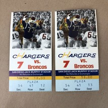 Vintage Nfl Denver Broncos @ San Diego Chargers Football Ticket Stubs (2) - £15.63 GBP