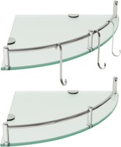Bathroom Shelf 2 Pack Glass Shelf Shower Organizer Corner Floating Shamp... - £37.73 GBP