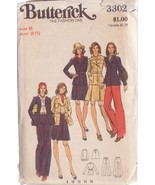 BUTTERICK VINTAGE PATTERN 3302 SIZE 8 MISSES&#39; JACKET, SKIRT &amp; PANTS - $3.00