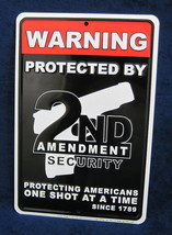 Protecting Americans 2ND AMEND Security *US MADE* Embossed Metal Warning... - £12.38 GBP