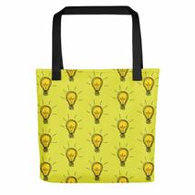 Creative Idea Concept Design Yellow Bulb Lime Green Tote Bag - £26.97 GBP