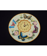 Butterflies 3D Wall Clock, Polystone 8&quot; Round ~ Kitchen, Nursery, Bedroo... - $13.37 CAD
