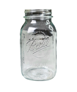 Antique Ball Mason Embossed Fruit Design Clear Canning Jar 7in Quart Far... - €17,42 EUR