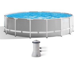 Intex 26719EH 14foot x 42inch Prism Frame Above Ground Swimming Pool wit... - £444.14 GBP