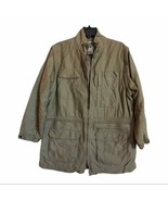 Vtg TravelSmith safari style jacket made in Hong Kong khaki L travel safe - $59.27 CAD