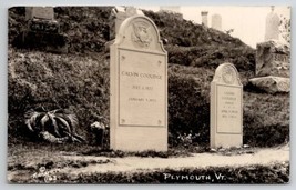 RPPC Plymouth VT Calvin Coolidge And Son Graves Richards Photo Postcard T27 - £7.88 GBP