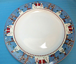 4 Snowman Dinner Plate Debbie Mumm by Sakura Holiday Christmas Decor Stoneware - £31.41 GBP