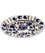 Platter Plate Deruta Majolica Orvieto Rooster Oval Large Blue Ceramic Ha... - £270.64 GBP