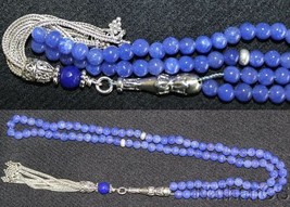 Islamic Prayer Beads Genuine Clear Sapphire &amp; Sterling - £186.31 GBP