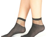 INC International Concepts Sheer Fashion Ankle Socks Metallic Black - NWT - £4.67 GBP