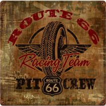 Route 66 Pit Crew Vintage Metal Sign - £23.39 GBP