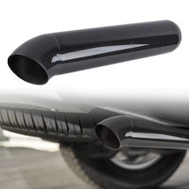 63mm 2.5‘’ Inlet Carbon Fiber Look Patten Car Exhaust Muffler Tip Long Pipe - £21.59 GBP