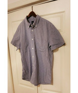 The Gap Men&#39;s Size XL Blue &amp; White Short Sleeve Button-Down Shirt - £7.86 GBP