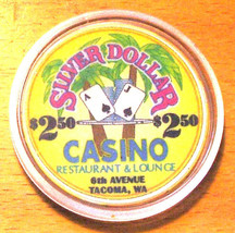 (1) $2.50 Silver Dollar Casino Chip - 6th Avenue - Tacoma, Washington - ... - $7.69