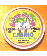 (1) $2.50 Silver Dollar Casino Chip - 6th Avenue - Tacoma, Washington - ... - $7.69