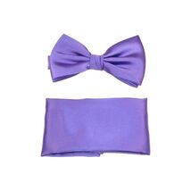 Men's Bow Tie and Hankie by J.Valintin Collection #92497 Solid Purple Satin - $19.99