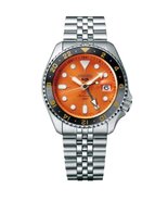 NEW SEIKO 5 SPORTS MEN&#39;S SSK005 AUTOMATIC ORANGE DIAL GMT STAINLESS WATCH - £231.97 GBP