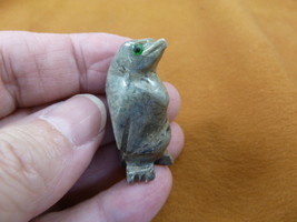 (Y-PEN-31) little gray PENGUIN carving SOAPSTONE PERU FIGURINE stone sno... - $8.59
