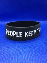 People Keep Thinking I Care..Weird Silicone Rubber Wristband Bracelet - £3.69 GBP