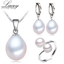 Real freshwater  jewelry sets women,natural  jewelry sets 925 silver mother pend - £19.68 GBP