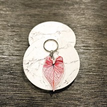 Red Caladium Acrylic Houseplant Keyring - $147.43 MXN