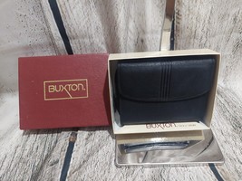 Vintage Buxton Women&#39;s Black Leather Wallet with Original Box - see description - £15.30 GBP